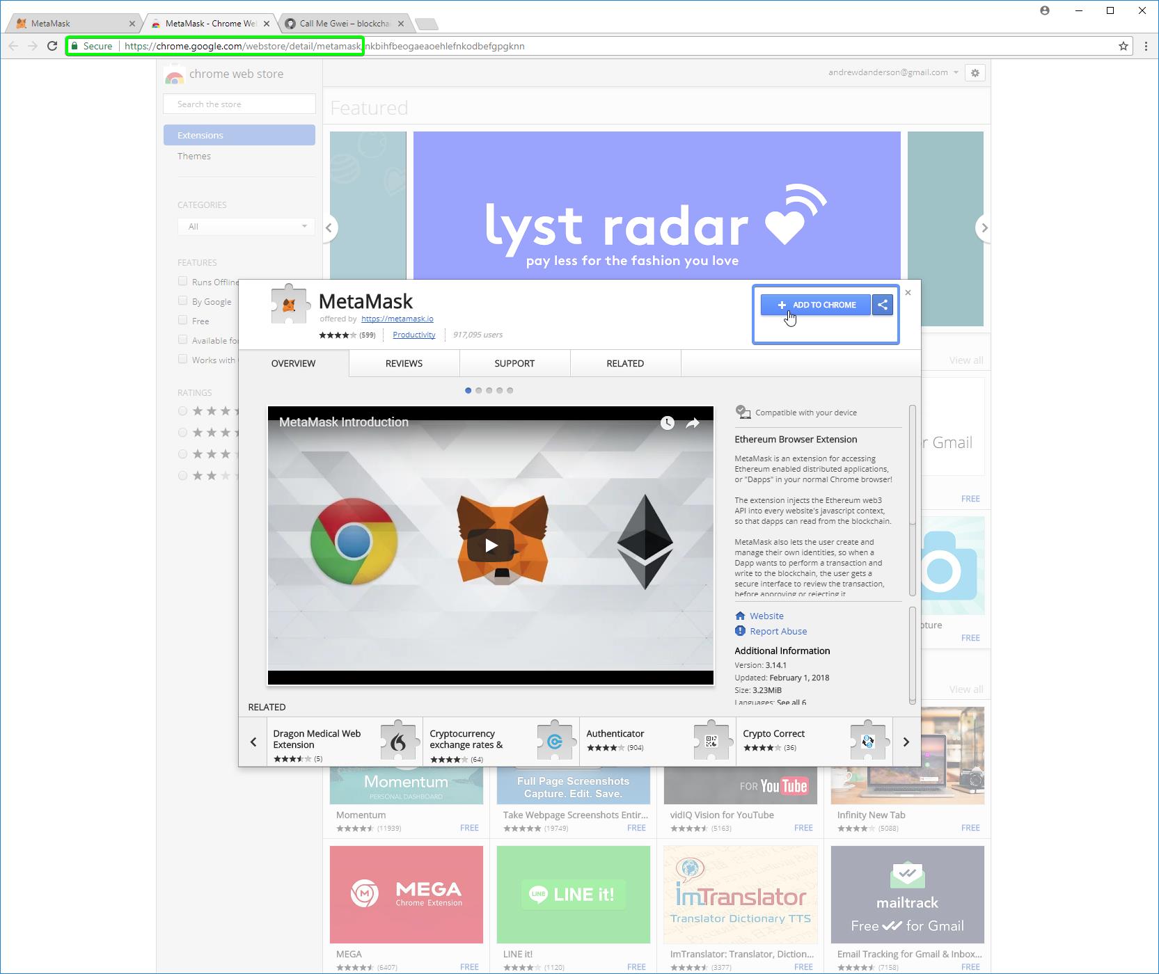 google web store metamask